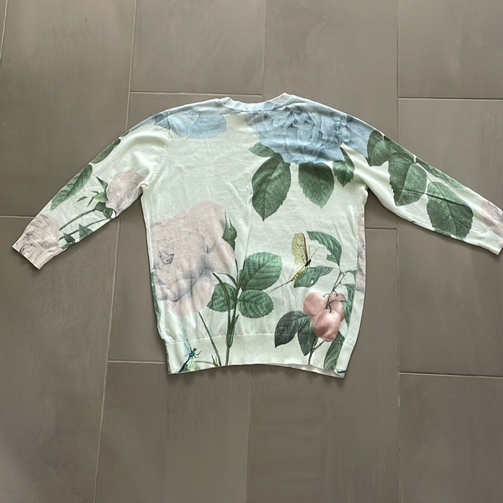 Ted Baker Blue and Green floral insect pullover sweater - Picture 15 of 16
